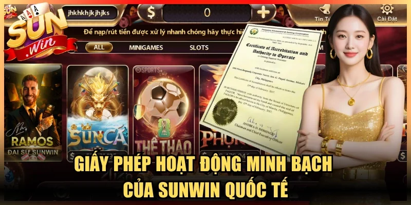 Giấy phép hoạt động minh bạch của Sunwin quốc tế